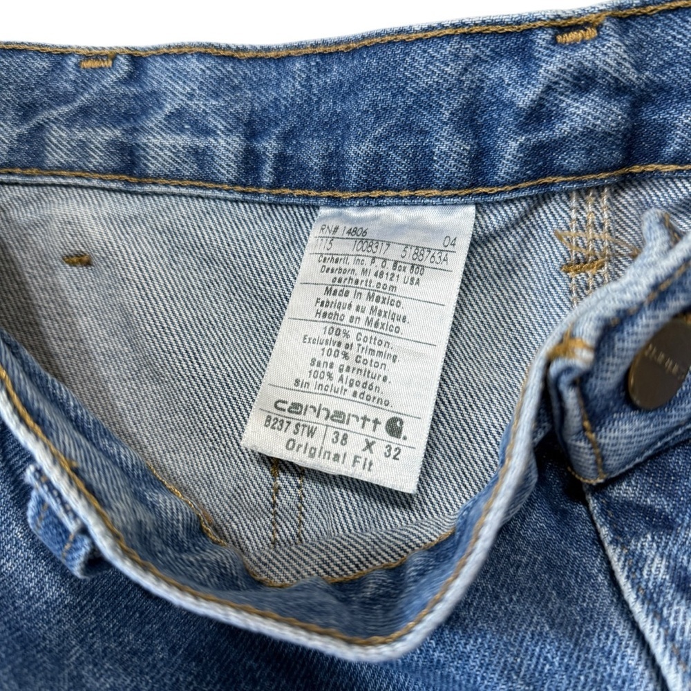 Carhartt Jeans Mens 38 X 32 Blue Denim Cotton Carpenter Double Knee Work Wear - Picture 10 of 10